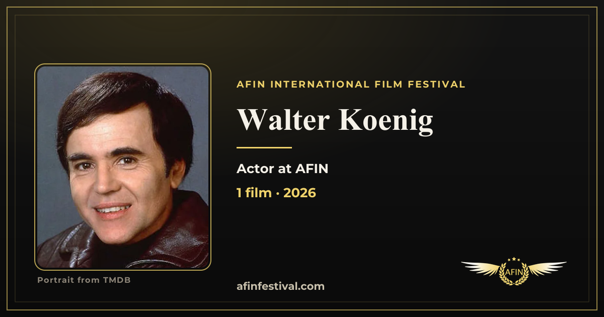 AFIN recognition card for Walter Koenig: Walter Koenig, Actor at AFIN